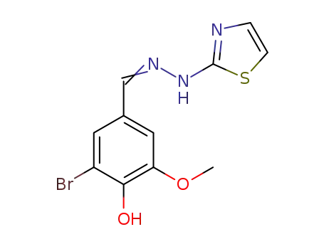 Molecular Structure of 307542-89-8 (3-bromo-4-hydroxy-5-methoxybenzaldehyde 1,3-thiazol-2-ylhydrazone)
