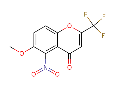 Molecular Structure of 342795-08-8 (6-methoxy-5-nitro-2-(trifluoromethyl)-4H-chromen-4-one)