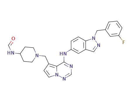 N-(1-{4-[1-(3-fluoro-benzyl)-1H-indazol-5-ylamino]-pyrrolo[2,1-f][1,2,4]triazin-5-ylmethyl}-piperidin-4-yl)-formamide