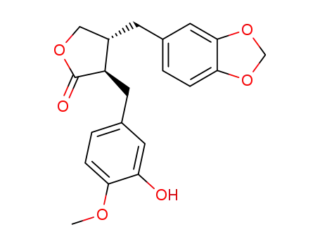 2(3H)-Furanone,4-(1,3-benzodioxol-5-ylmethyl)dihydro-3-[(3-hydroxy-4-methoxyphenyl)methyl]-,(3R,4R)-