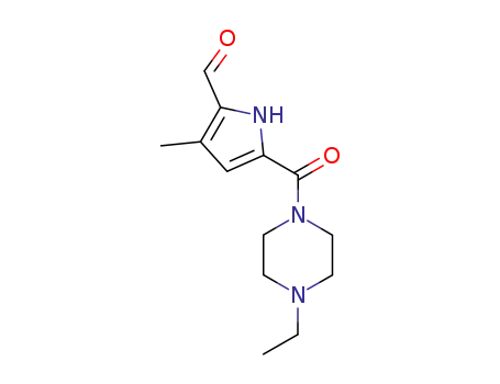 Molecular Structure of 865365-23-7 (5-(4-ethyl-piperazine-1-carbonyl)-3-methyl-1H-pyrrole-2-carbaldehyde)