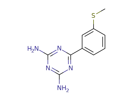Molecular Structure of 65052-49-5 (1,3,5-Triazine-2,4-diamine, 6-[3-(methylthio)phenyl]-)