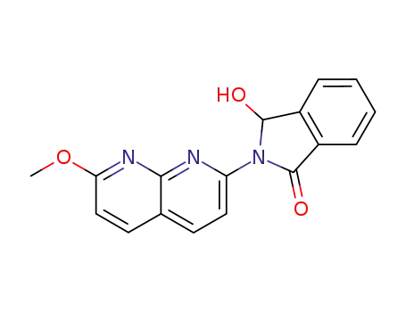 Molecular Structure of 55112-46-4 (3-hydroxy-2-(7-methoxy-[1,8]naphthyridin-2-yl)-2,3-dihydro-isoindol-1-one)