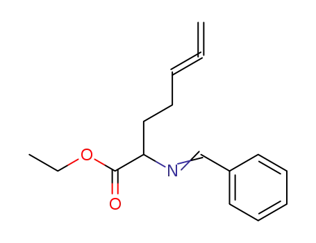Molecular Structure of 112009-90-2 (5,6-Heptadienoic acid, 2-[(phenylmethylene)amino]-, ethyl ester)