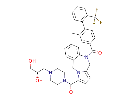 (2S)-3-{4-[(10-{[2-methyl-2'-trifluoromethyl-[1,1'-biphenyl]-4-yl]carbonyl}-10,11-dihydro-5H-pyrrolo[2,1-c][1,4]benzodiazepin-3-yl)carbonyl]piperazin-1-yl}propane-1,2-diol