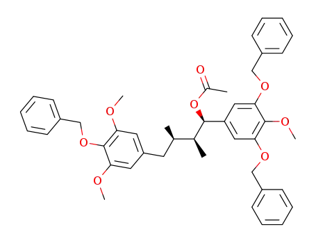 (1RS,2SR,3RS)-4-(4-benzyloxy-3,5-dimethoxyphenyl)-1-(3,5-dibenzyloxy-4-methoxyphenyl)-2,3-dimethylbutyl acetate