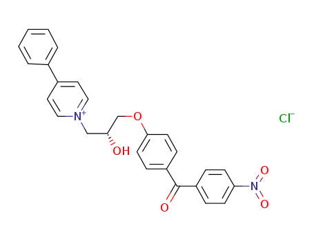 Molecular Structure of 108357-17-1 (1-(2-hydroxy-3-{4-[(4-nitrophenyl)carbonyl]phenoxy}propyl)-4-phenylpyridinium chloride)