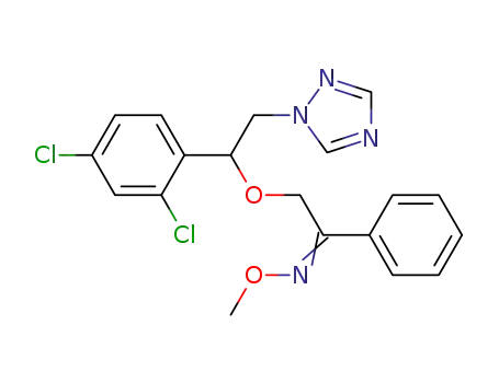 Molecular Structure of 88051-85-8 (Ethanone,
2-[1-(2,4-dichlorophenyl)-2-(1H-1,2,4-triazol-1-yl)ethoxy]-1-phenyl-,
O-methyloxime)