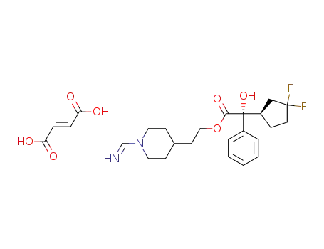 2-(1-(iminomethyl)piperidin-4-yl)ethyl (2R)-2-((1R)-3,3-difluorocyclopentyl)-2-hydroxy-2-phenylethanoate fumarate