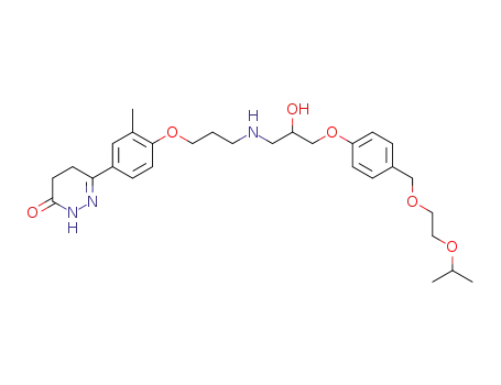 Molecular Structure of 133154-51-5 (6-[4-[3-[3-(4-(2-Isopropoxyethoxy-methyl)phenoxy)-2-hydroxypropylamino]propoxy]-3-methyl-phenyl]-4,5-dihydro-3(2H)-pyridazinone)