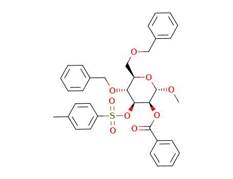 Benzoic acid (2S,3S,4S,5R,6R)-5-benzyloxy-6-benzyloxymethyl-2-methoxy-4-(toluene-4-sulfonyloxy)-tetrahydro-pyran-3-yl ester