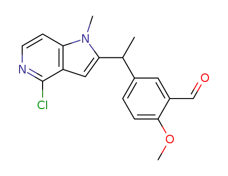 methyl-1 <α-(methoxy-4' formyl-3' phenyl)-1' ethyl>-2 chloro-4 pyrrolo<3,2-c>pyridine