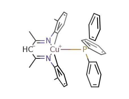(((CH<sub>3</sub>)2C<sub>6</sub>H<sub>3</sub>NC(CH<sub>3</sub>))2CH)Cu(P(C<sub>6</sub>H<sub>5</sub>)3)