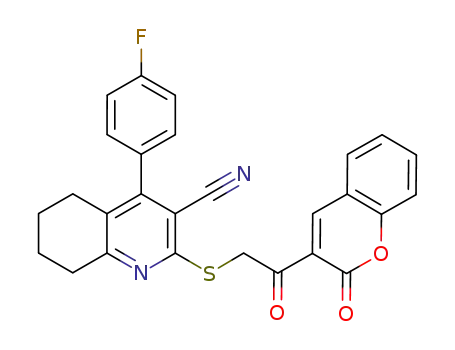 4-(4-fluorophenyl)-2-(2-oxo-2H-chromen-3-ylcarbonylmethylsulfanyl)-5,6,7,8-tetrahydroquinoline-3-carbonitrile