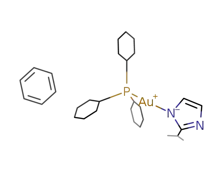 Molecular Structure of 96297-98-2 (1-[tricyclohexylphosphine-gold]-2isopropylimidazole*benzene)