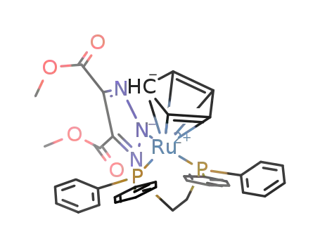 Molecular Structure of 561297-18-5 ((η5-cyclopentadienyl)(dppe)Ru((N2)-4,5-bis(methoxycarbonyl)-1,2,3-triazolato))