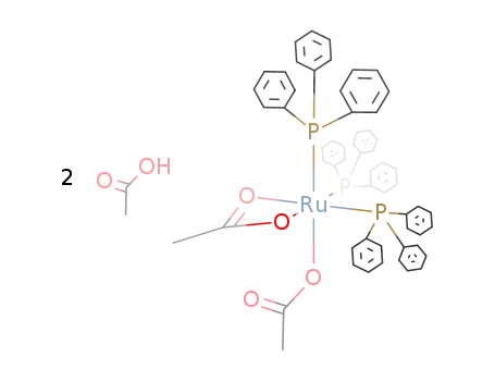 fac-bis(acetato-O,O,O')tris(triphenylphosphane)ruthenium(II)*2CH<sub>3</sub>COOH