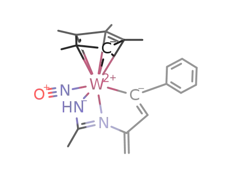 Molecular Structure of 188759-74-2 (((CH3)5C5)W(NO)(η(3)-HNC(Me)=NC(=CH2)CH=CPh))