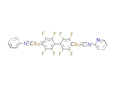 Molecular Structure of 1009839-08-0 ([(μ-C6F4C6F4)(Au(2-pyridylisocyanate))2])