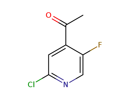 Molecular Structure of 736990-31-1 (1-(2-chloro-5-fluoropyridin-4-yl)ethan-1-one)