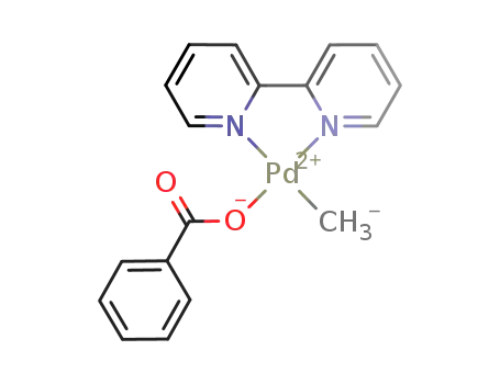 Molecular Structure of 388634-04-6 (Pd(O<sub>2</sub>CPh)Me(2,2'-bipyridine))