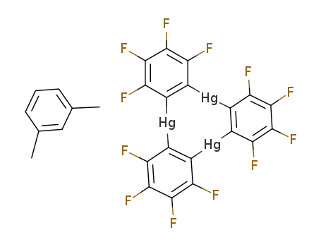 Molecular Structure of 649559-07-9 (perfluoro-ortho-phenylene mercury trimer - meta-xylene (1:1))