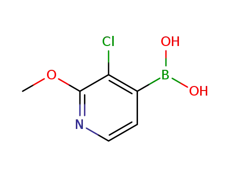 Molecular Structure of 957060-88-7 (3-Chloro-2-methoxypyridin-4-ylboronic acid)
