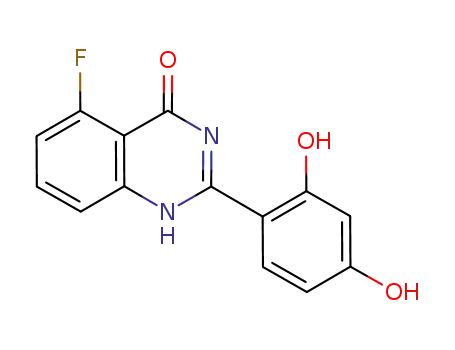 Molecular Structure of 1098337-00-8 (5-fluoro-2-(2,4-dihydroxyphenyl)quinazolin-4(1H)-one)