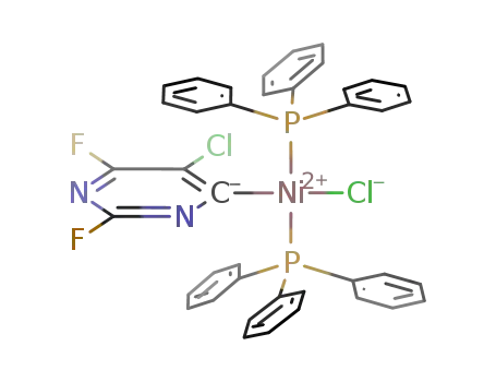 Molecular Structure of 863225-15-4 (trans-[NiCl(4-C<sub>4</sub>N<sub>2</sub>ClF<sub>2</sub>)(PPh<sub>3</sub>)2])