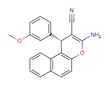 Molecular Structure of 1030373-51-3 (3-amino-1-(3-methoxyphenyl)-1H-benzo[f]chromene-2-carbonitrile)