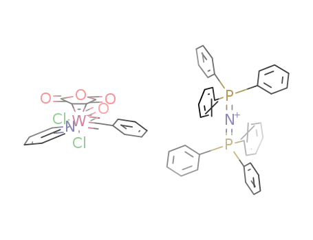 N(P(C<sub>6</sub>H<sub>5</sub>)3)2<sup>(1+)</sup>*W(CC<sub>6</sub>H<sub>5</sub>)Cl<sub>2</sub>(CO)(C<sub>4</sub>H<sub>2</sub>O<sub>3</sub>)(C<sub>5</sub>H<sub>5</sub>N)<sup>(1-)</sup> = (N(P(C<sub>6</sub>H<sub>5</sub>)3)2)(W(CC<sub>6</sub>H<sub>5</sub>)Cl<sub>2</sub>(CO)(C<sub>4</sub>H<sub>2</sub>O<sub>3</sub>)(C<sub>5</sub>H<sub>5</sub>N))