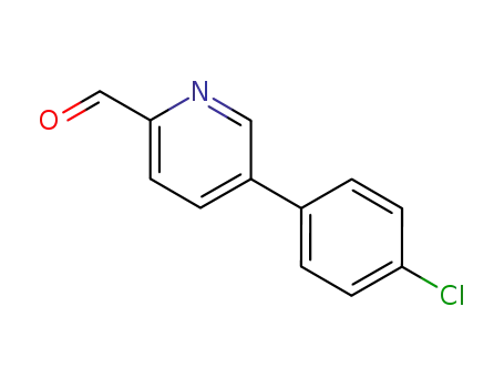 Molecular Structure of 61704-29-8 (2-Pyridinecarboxaldehyde, 5-(4-chlorophenyl)-)