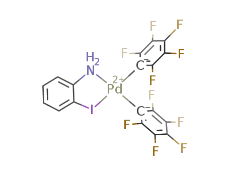 Molecular Structure of 173201-24-6 (cis-[Pd(C<sub>6</sub>F<sub>5</sub>)2(2-iodoaniline)])