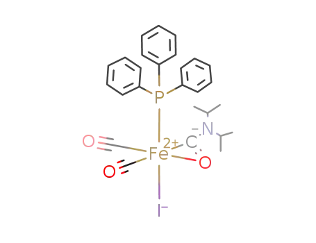Fe(CO)2I(triphenylphosphine)(η(2)-O=CN((i)Pr)2)