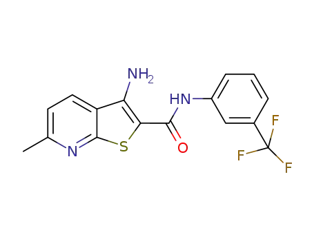 Molecular Structure of 924821-67-0 (3-amino-6-methyl-N-(3-(trifluoromethyl)phenyl)thieno[2,3-b]pyridine-2-carboxamide)