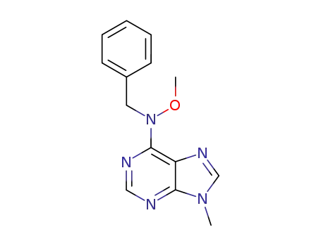 Molecular Structure of 78030-70-3 (9H-Purin-6-amine, N-methoxy-9-methyl-N-(phenylmethyl)-)