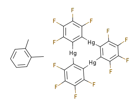 Molecular Structure of 649559-06-8 (perfluoro-ortho-phenylene mercury trimer - ortho-xylene (1:1))