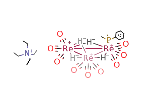 Molecular Structure of 210559-25-4 ([Et4N][Re3(μ-H)4(CO)9(PMe2PH)])