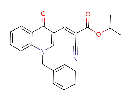 Molecular Structure of 929686-64-6 (isopropyl (2E)-3-(1-benzyl-1,4-dihydro-4-oxoquinolin-3-yl)-2-cyanoacrylate)