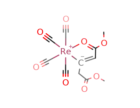 Molecular Structure of 182137-83-3 (Re(CO)4(OC(OCH<sub>3</sub>)CHCCH<sub>2</sub>COOCH<sub>3</sub>))