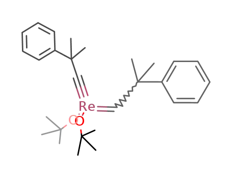 Re(CC(CH<sub>3</sub>)2C<sub>6</sub>H<sub>5</sub>)(CHC(CH<sub>3</sub>)2C<sub>6</sub>H<sub>5</sub>)(OC(CH<sub>3</sub>)3)2