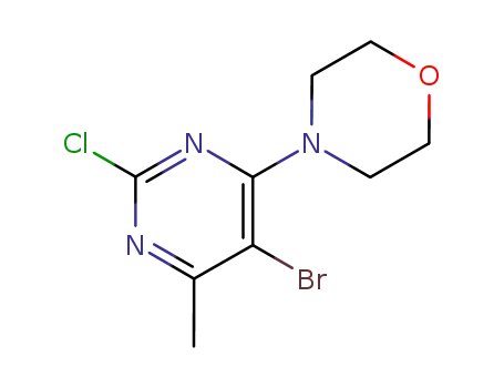 Molecular Structure of 56035-66-6 (5-bromo-2-chloro-4-methyl-6-morpholinopyrimidine)