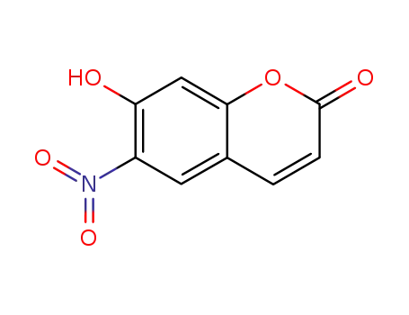 Molecular Structure of 112212-20-1 (2H-1-Benzopyran-2-one, 7-hydroxy-6-nitro-)