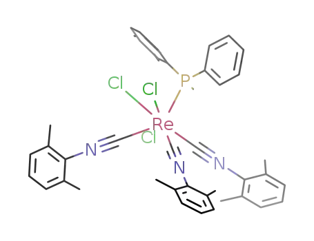 {ReCl<sub>3</sub>(CN-2,6-Me<sub>2</sub>Ph)3(PMePh<sub>2</sub>)}