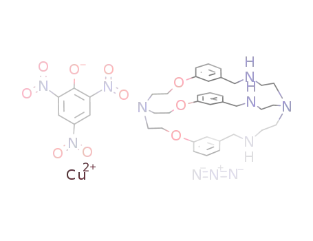 Cu<sup>(2+)</sup>*N(CH<sub>2</sub>CH<sub>2</sub>OC<sub>6</sub>H<sub>4</sub>CH<sub>2</sub>NHCH<sub>2</sub>CH<sub>2</sub>)3N*N<sub>3</sub><sup>(1-)</sup>*OC<sub>6</sub>H<sub>2</sub>(NO<sub>2</sub>)3<sup>(1-)</sup>=[Cu(N(CH<sub>2</sub>CH<sub>2</sub>OC<sub>6</sub>H<sub>4</sub>CH<sub>2</sub>NHCH<sub>2</sub>CH<sub>2</sub>)3N)(N<sub>3</sub>)](OC<sub>6</sub>H<sub>2</sub>(NO<sub>2</sub>)3)