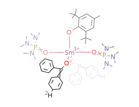 Sm(OC(=C<sub>6</sub>H<sub>5</sub>D)Ph)2(O-C<sub>6</sub>H<sub>2</sub>-(t)Bu<sub>2</sub>-2,6-Me-4)(hexamethylphosphoramide)2
