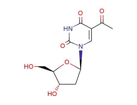 Molecular Structure of 59090-41-4 (5-acetyl-1-(2-deoxypentofuranosyl)pyrimidine-2,4(1H,3H)-dione)