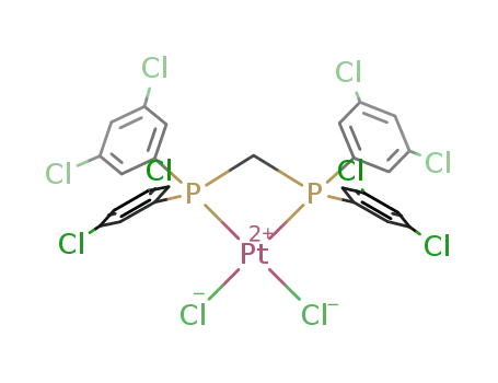Molecular Structure of 167109-98-0 (Pt(Cl)2(((Cl<sub>2</sub>C<sub>6</sub>H<sub>3</sub>)2P)2CH<sub>2</sub>))