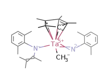 Molecular Structure of 166903-87-3 ((pentamethylcyclopentadienyl)TaMe(N(2,6-Me2C6H3))(η(1)-N(2,6-Me2C6H3)C(Me)=CMe2))