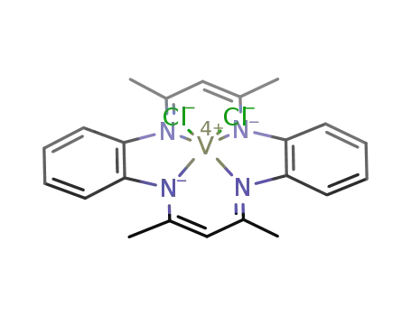 Molecular Structure of 173105-66-3 ((5,7,12,14-tetramethyldibenzo[b,i][1,4,8,11]tetraazacyclotetradecinate<sup>(2-)</sup>)VCl<sub>2</sub>)